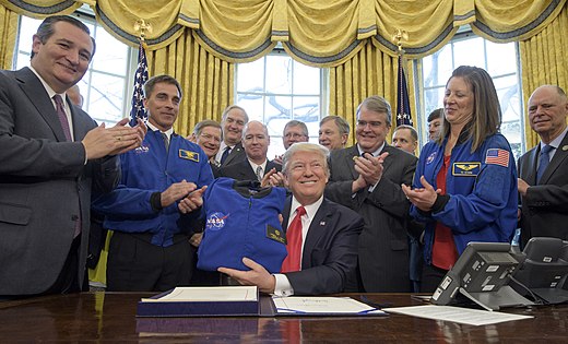 Cruz and President Donald Trump, after signing the NASA Transition Authorization Act of 2017
