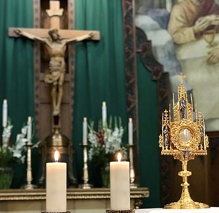 Transubstantiation – the real presence of Jesus in the Eucharistic Adoration at Saint Thomas Aquinas Cathedral in Reno, Nevada