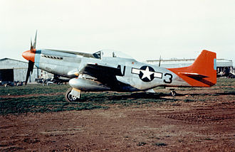 The Tuskegee Airmen's aircraft had distinctive markings that led to the name, "Red Tails." Tuskegee P-51.jpg