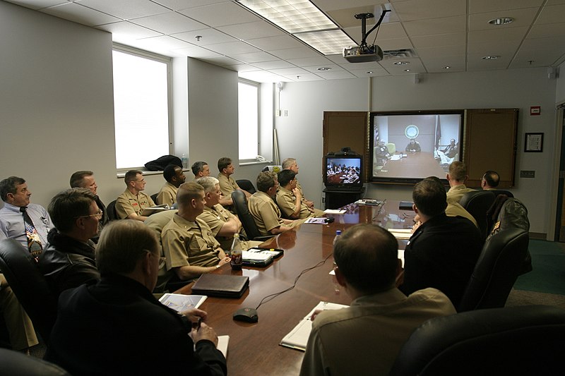 File:US Navy 031215-N-4204E-009 The Center for Aviation Technical Training (CNATT) holds a video teleconference session with Rear Adm. J. Kevin Moran, commander, Naval Personnel Development Command (NPDC) Norfolk, Va.jpg