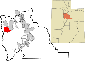 Utah County Utah incorporated and unincorporated areas Fairfield highlighted.svg