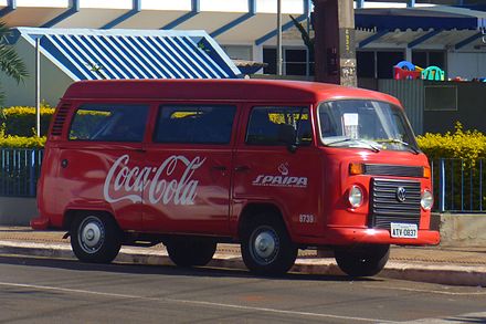 Coca-Cola advertised on a Volkswagen T2 in Maringá, Paraná, Brazil, 2012