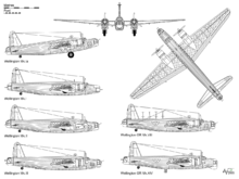 Wellington bomber Mk1 to Mk14 outline schematics Vickers Wellington.png