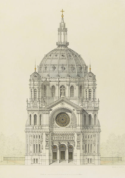 File:Victor Baltard - Church of Saint Augustin, Paris, elevation of the main facade - Google Art Project.jpg