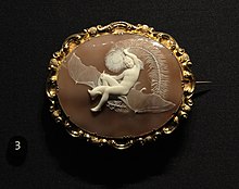 A cameo used throughout the Romantic period Victoria and Albert Museum Jewellery 11042019 Cameo Ariel M.274-1921 England About 1840 3184.jpg