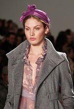 Turban style headgear by Michon Schur, New York Fashion Week 2007 Viktoria Sekrier crop.jpg