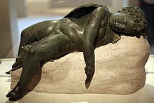 Bronze statue of Eros sleeping, 3rd century BC-early 1st century AD WLA metmuseum Bronze statue of Eros sleeping 7.jpg