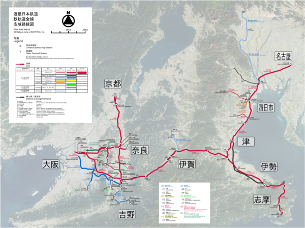 Map of the Kintetsu Railway