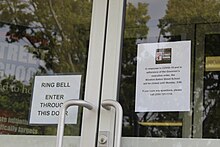 A sign on a local school closed because of the coronavirus Winston-Salem Street School closure.jpg