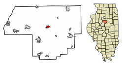 Woodford County Illinois Incorporated and Unincorporated areas Roanoke Highlighted.svg