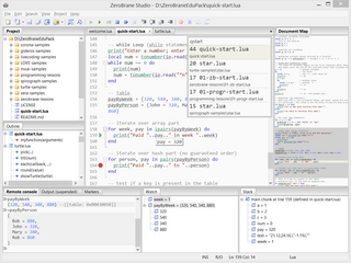 ZeroBrane Studio Open-source IDE for the Lua programming language