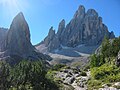 Fischlein-völgy: a Hochleist (2413 m) és a Zwölferkofel (3094 m)