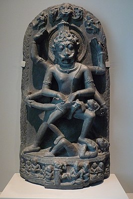 (An) Avatar of Vishnu in the form of the man-lion Narasimha, Holika Holi, 12th Century Indian Art, Museum of San Francisco.jpg