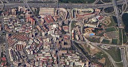 (Media Legua) Puente de Vallecas - Luftbild (Farbe, Kontrast, Ton) (beschnitten).jpg