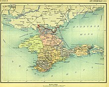 Map of the Crimean ASSR in 1927 Krym. Karta Krymskoi ASSR na 1928g. Iz Atlasa 1928g MapKrym-1928-0618.jpg