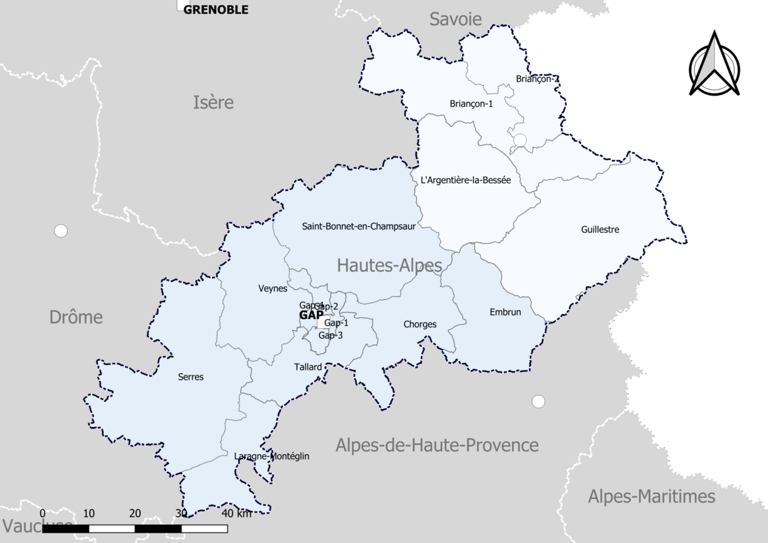 Liste des cantons des Hautes-Alpes