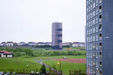 15 Forge Place, Germiston (one of the area's three tower blocks) just before demolition, 2008 15 Forge Place, Germiston, Glasgow in 2008.jpg