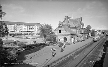 Centralstationen, Järnvägstorget och "Spektrumhuset" (1950-tal).
