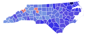 1976 North Carolina gubernatorial election results map by county.svg