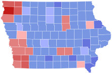 2002 United States Senate election in Iowa results map by county.svg