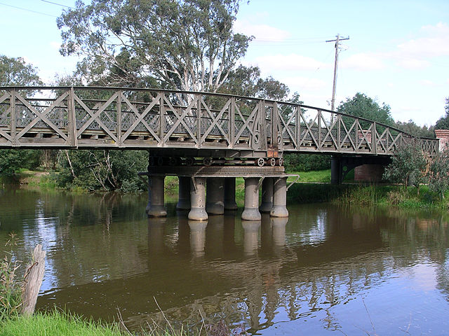 The Sale Swing Bridge over the Latrobe River
