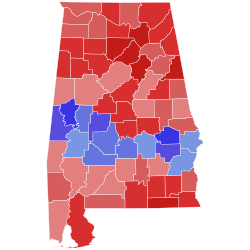 2014 Alabama gubernatorial election results map by county.svg