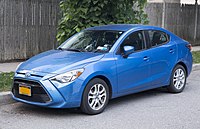 2017 Toyota Yaris iA sedan in Blue, front left.jpg