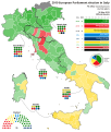 2019 European Union Election in Italy by Province