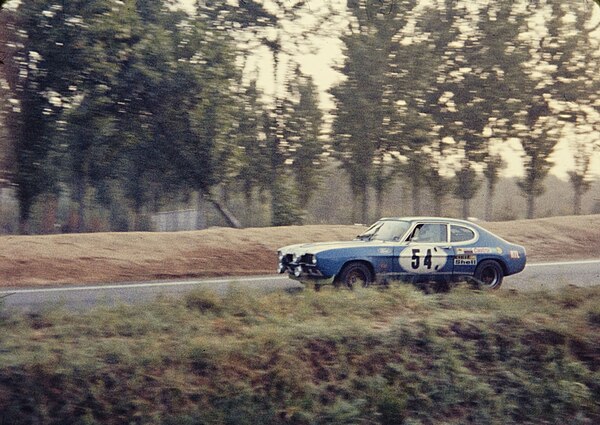 The Group 2 Special Touring class-winning Ford Capri 2600RS which was driven by Gerry Birrell and Claude Bourgoignie.