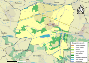 Kolorowa mapa przedstawiająca użytkowanie gruntów.