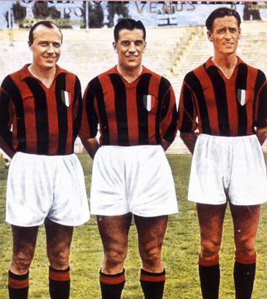 Gre-No-Li playing for A.C. Milan, 1950