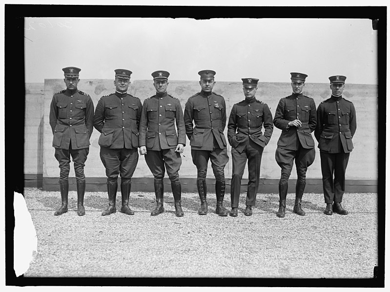 File:AVIATION, NAVY. COMDR. JOHN R. TOWERS; COMDR. HOLDEN C. RICHARDSON; LT. COMDR. PATRICK NIESEN LYNCH BELLINGER; MAJ. BERNARD L. SMITH; LT. COMDR. GODFREY deCHEVALIER; LT. COMDR. RICHARD E. LCCN2016869790.jpg