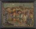 A Fishing Harbour. Study from North Norway (Anna Boberg) - Nationalmuseum - 21342.tif