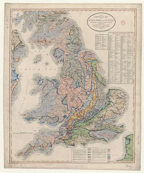 File:A new geological map of England and Wales with the inland navigations ; exhibiting the Districts of Coal and other Sites of Mineral Tonnage - by W. Smith, Engineer, 1828 - btv1b53098725g.jpg