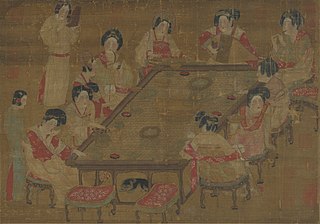 <i>A Palace Concert</i> Tang dynasty silk painting