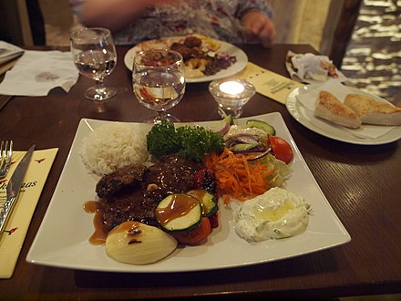 Adana köfte (Turkish lamb meatballs) at restaurant Halikarnas.