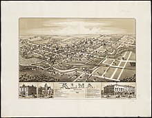 1885 map with Alma Downtown Historic District at center Alma, Michigan (2674973865).jpg