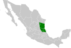 Distribución del loro tamaulipeco