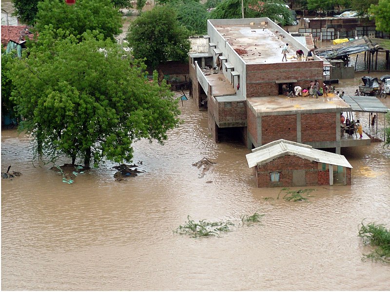 File:An aerial view taken from the IAF relief Helicopter of the flood-affected areas in Gujarat on July 3, 2005.jpg