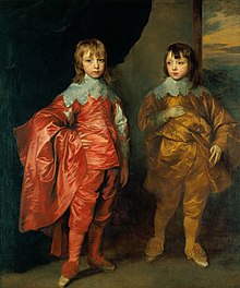 Van Dyck's portrait of George Villiers, 2nd Duke of Buckingham, and Lord Francis Villiers Anthony van Dyck (1599-1641) - George Villiers, 2nd Duke of Buckingham (1628-87), and Lord Francis Villiers (1629-48) - RCIN 404401 - Royal Collection.jpg