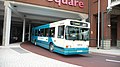 English: Arriva The Shires 3153 (N703 EUR), a Scania L113CRL/East Lancs European, leaving Great Western Street/Aylesbury bus station onto Friarage Road, Aylesbury, Buckinghamshire, on route 61.