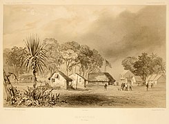 Port Essingtonia vuonna 1839 esittävä piirros Jules Dumont d’Urvillen teoksesta Voyage au Pôle Sud et en Océanie.