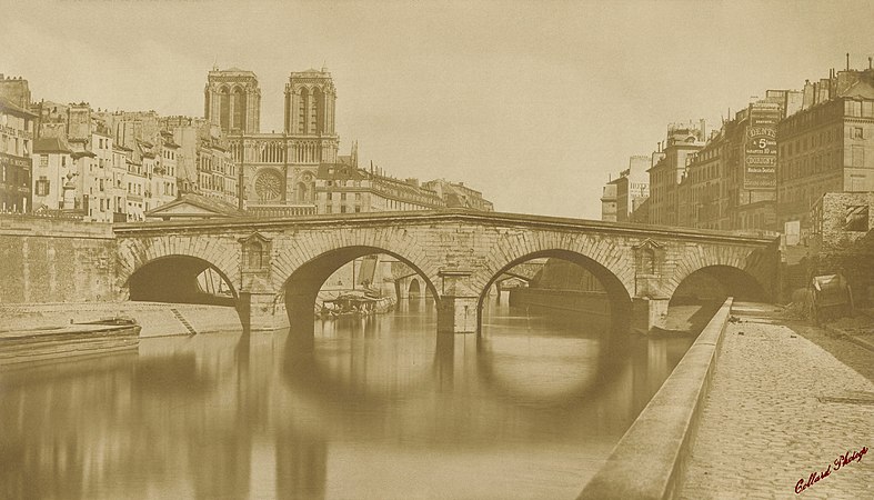 Old Saint-Michel bridge, 1857