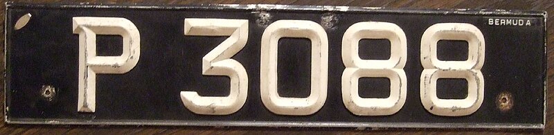 File:BERMUDA 1960s passenger license plate Flickr - woody1778a.jpg