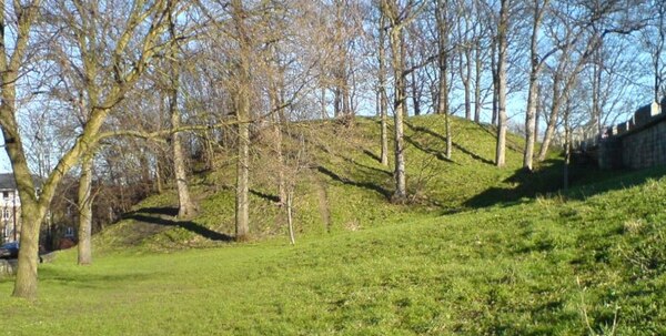 The remains of Baile Hill, the second motte-and-bailey castle built by William the Conqueror in York, on the west bank of the River Ouse