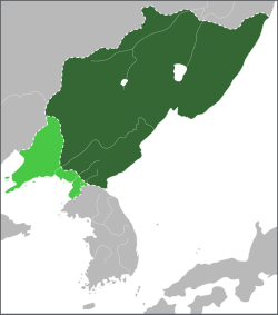 Wilayah Balhae pada tahun 830, semasa pemerintahan Raja Seon dari Balhae.[1][2]