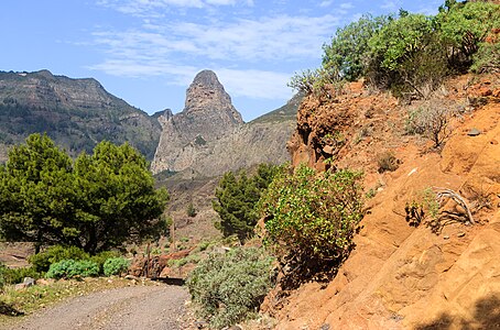 Barranco de Benchijigua with the Roque de Agando La Gomera