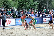 Deutsch: Beachhandball Europameisterschaften 2019 (Beach handball Euro); Tag 2: 3. Juli 2019 – Männer, Vorrunde Gruppe D, Ungarn-Schweden 2:0 (23:22, 32:24) English: Beach handball Euro; Day 2: 3 July 2019 – Women Preliminary Round Group A – Men Preliminary Round Group D – Hungary-Sweden 2:0 (23:22, 32:24)