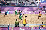 Deutsch: Beachhandball bei den Olympischen Jugendspielen 2018; Tag 6, 12. Oktober 2018; Jungen, Platzierungssspiel Ränge 5-6 – Thailand-Ungarn 0:2 English: Beach handball at the 2018 Summer Youth Olympics at 12 October 2018 – Boy's Placement Match 5-6 – Thailan-Hungary 0:2