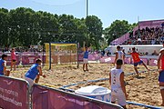 Deutsch: Beachhandball bei den Olympischen Jugendspielen 2018 in Buenos Aires; Tag 7, 13. Oktober 2018; Jungen, Halbfinale – Spanien-Kroatien 2:1 English: Beach handball at the 2018 Summer Youth Olympics in Buenos Aires at 13 October 2018 – Boys Semifinal – Spain-Croatia 2:1 Español: Handball de playa en los Juegos Olimpicos de la Juventud Buenos Aires 2018 en 13 de octubre de 2018 – Semifinales de chicos - España-Croacia 2:1